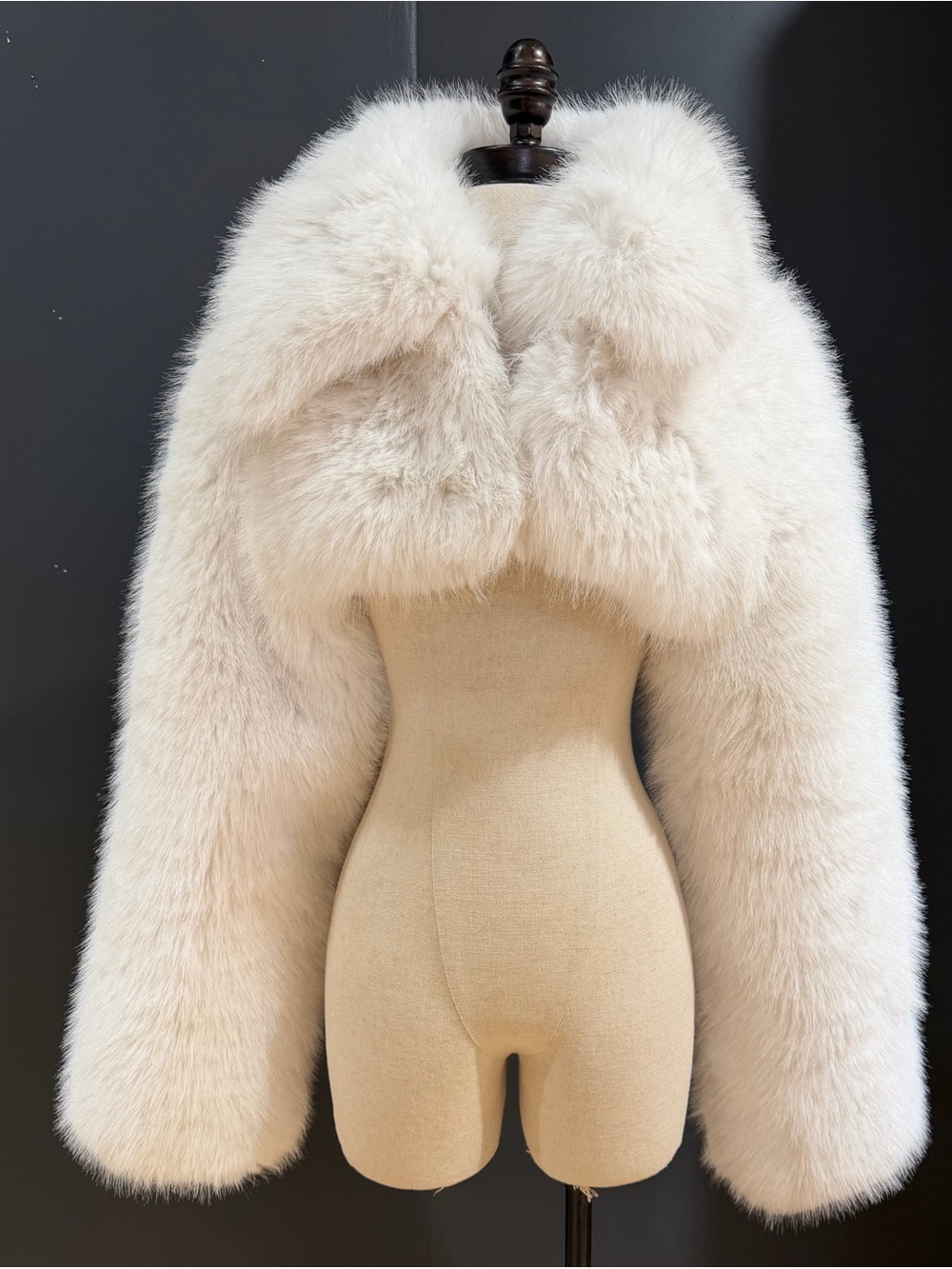 White Teddy Faux Fur Cropped Jacket